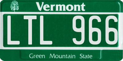 VT license plate LTL966