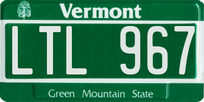 VT license plate LTL967