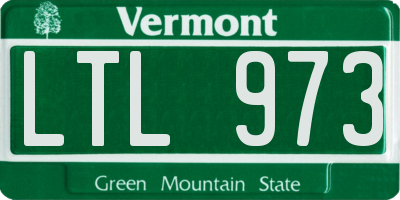 VT license plate LTL973