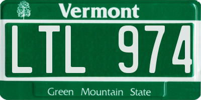 VT license plate LTL974