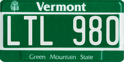 VT license plate LTL980