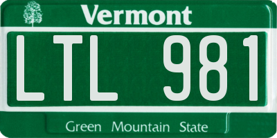 VT license plate LTL981