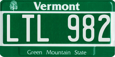 VT license plate LTL982