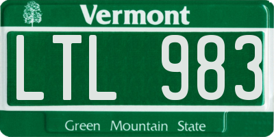 VT license plate LTL983