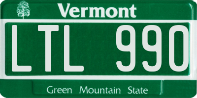 VT license plate LTL990