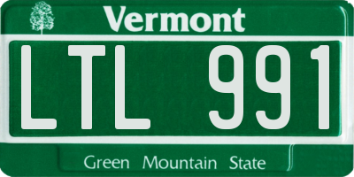 VT license plate LTL991