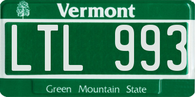 VT license plate LTL993