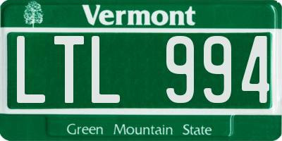VT license plate LTL994