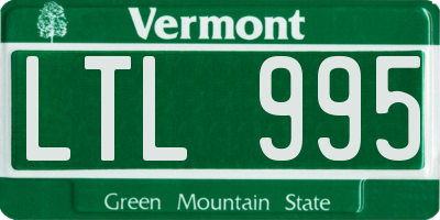 VT license plate LTL995