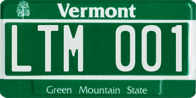 VT license plate LTM001