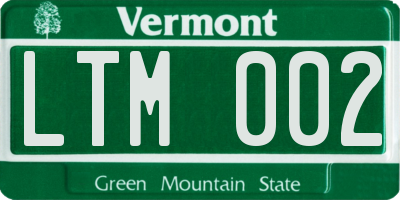 VT license plate LTM002
