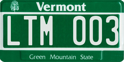 VT license plate LTM003