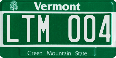 VT license plate LTM004