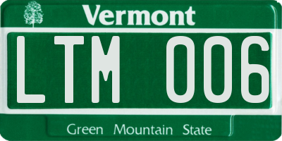 VT license plate LTM006