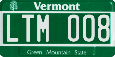 VT license plate LTM008
