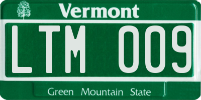 VT license plate LTM009