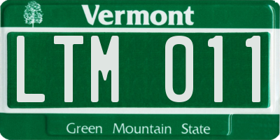 VT license plate LTM011