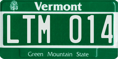 VT license plate LTM014