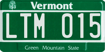 VT license plate LTM015