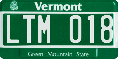 VT license plate LTM018