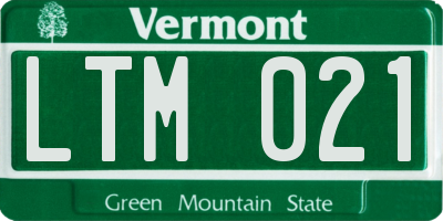 VT license plate LTM021