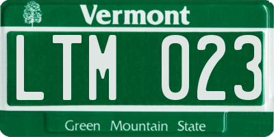 VT license plate LTM023