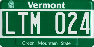 VT license plate LTM024