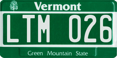 VT license plate LTM026