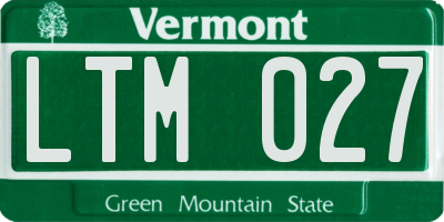 VT license plate LTM027