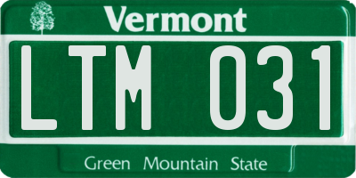 VT license plate LTM031
