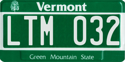 VT license plate LTM032