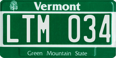 VT license plate LTM034