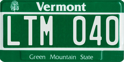VT license plate LTM040
