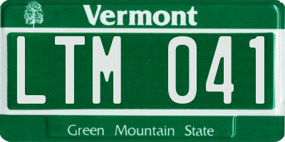VT license plate LTM041