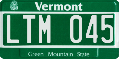 VT license plate LTM045