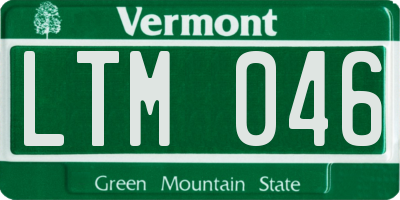VT license plate LTM046