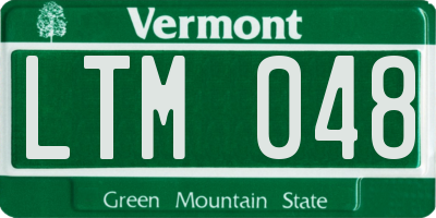 VT license plate LTM048