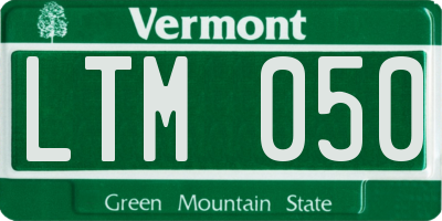 VT license plate LTM050