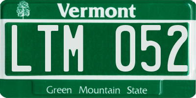VT license plate LTM052