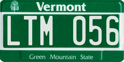 VT license plate LTM056
