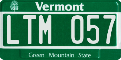VT license plate LTM057