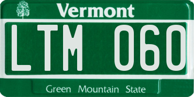 VT license plate LTM060