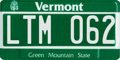 VT license plate LTM062