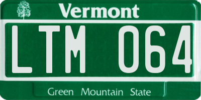 VT license plate LTM064