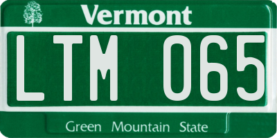 VT license plate LTM065