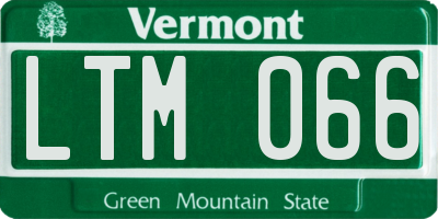 VT license plate LTM066