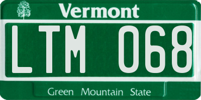 VT license plate LTM068