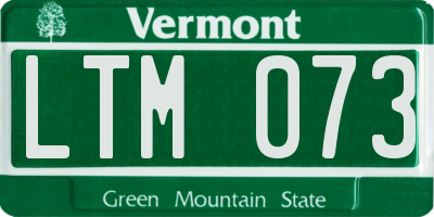 VT license plate LTM073