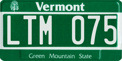 VT license plate LTM075