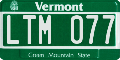 VT license plate LTM077